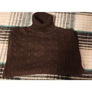 jones new york signature petite womens cable knit turtleneck blouse size large